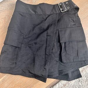 Black Wrap Skort with Pockets